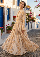 ibBan Printed Cotton Maxi Dress | Premium Women's Boho Resort Dress - Afra Long Dress
