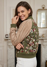 ibBan Hand Embroidered Leather Sleeve Winter Jacket | Premium Designer Outerwear - Dolly