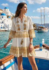 ibBan Hand Embroidered Short Tunic | Premium Cotton Eyelet Women's Tunic -Nasreen