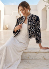 ibBan Hand Embroidered Women's Jacket | Luxury Beaded Designer Jacket - Beyza