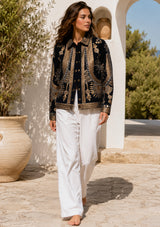 Women's Artisan Hand Embroidery Canvas Jacket - Yara