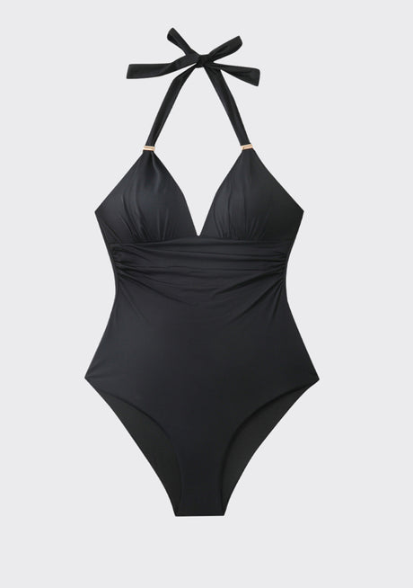 ibBan Suncoast black one-piece swimsuit ruched waist detail
