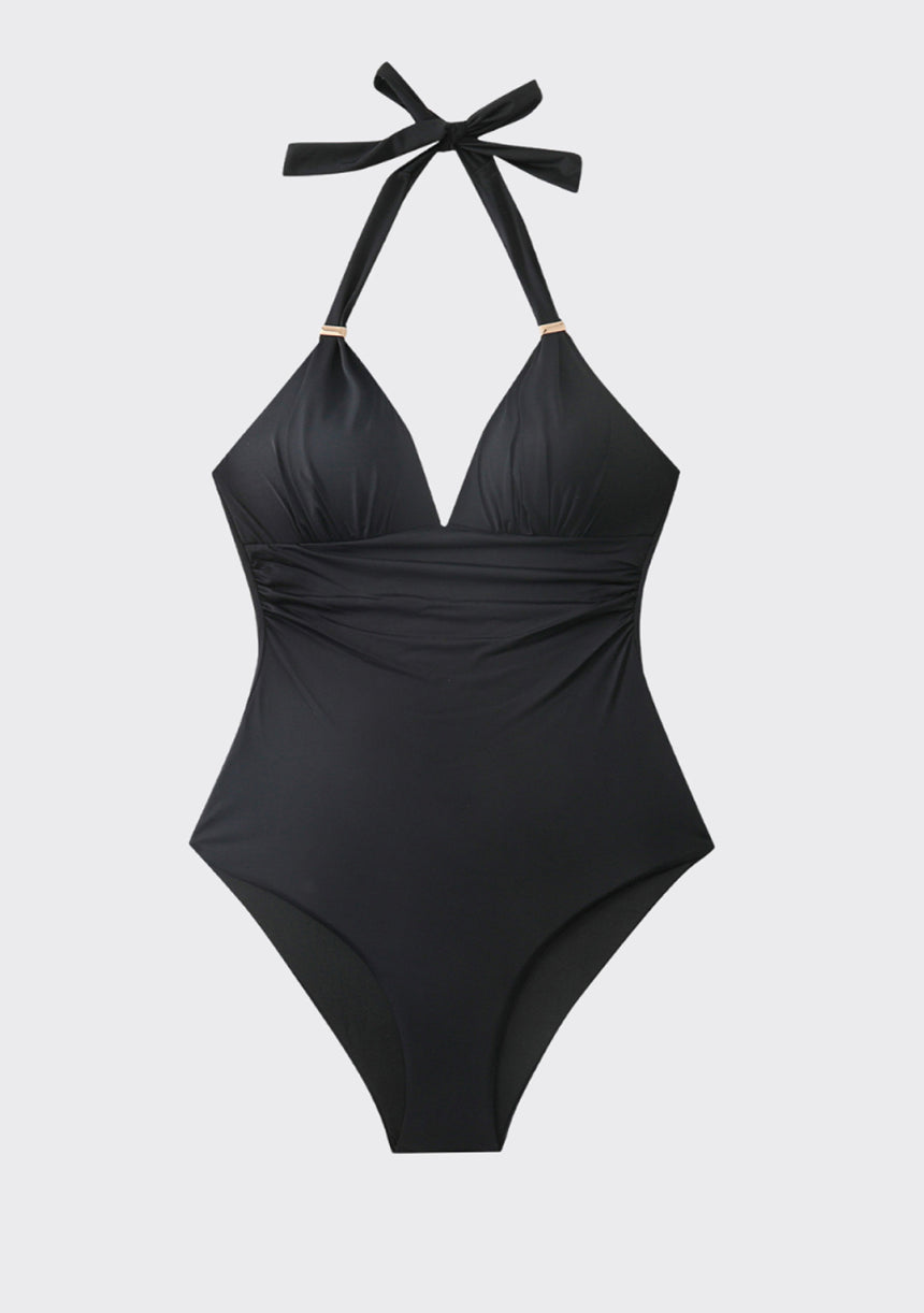 ibBan Suncoast black one-piece swimsuit ruched waist detail