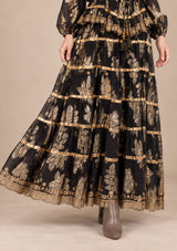 ibBan Cotton Lurex Tiered Long Dress - Chari