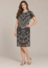 ibBan Party Midi Dress with Hand Beadwork & Fringe - Darya