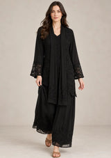 ibBan Women’s Georgette Jacket-Style Kurta Set with  Embroidery -Senta