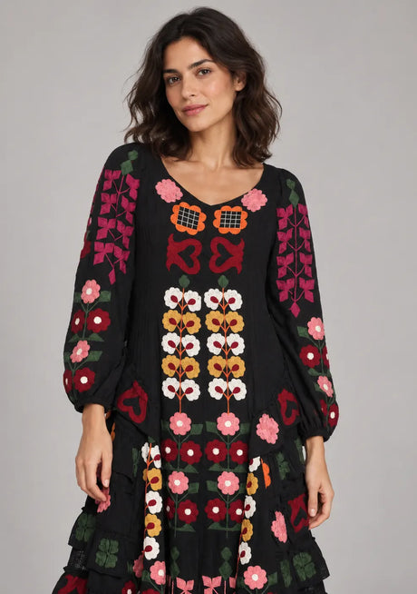 ibBan Printed Cotton Maxi Dress with Ruffle Details - Zara