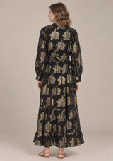 ibBan Embellished Lurex Long Dress with Metallic - Varsha