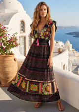 ibBan Hand Embroidered Long Dress | Luxury Bohemian Long Dress - Orla
