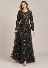 ibBan Women’s Party Long Dress with Hand Embroidery -Qamira