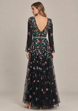 ibBan Women’s  Long Dress with Hand Embroidery - Aabish