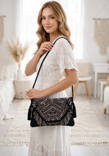 ibBan Embellished Canvas Crossbody Wallet Bag -  Masum
