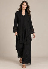ibBan Women’s Georgette Jacket-Style Kurta Set with  Embroidery -Senta