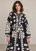 ibBan Floral Print Cotton Maxi Dress with Tassel Tie - Ayat