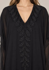 ibBan Women’s Hand Embroidered Georgette Kaftan Dress -Tanzeen