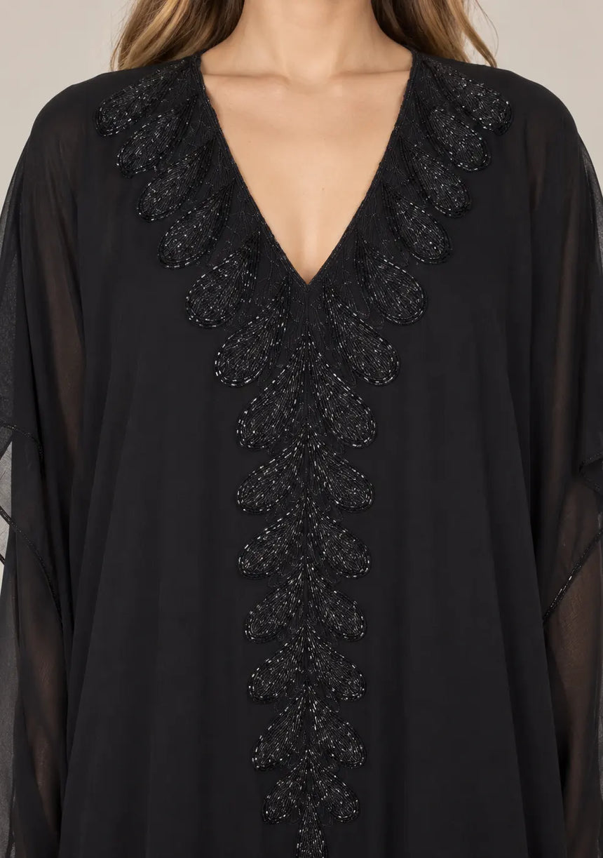ibBan Women’s Hand Embroidered Georgette Kaftan Dress -Tanzeen