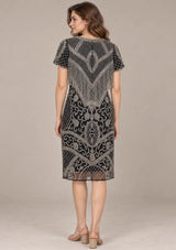 ibBan Party Midi Dress with Hand Beadwork & Fringe - Darya