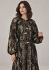 ibBan Floral Lurex Cotton Long Dress - Mavi