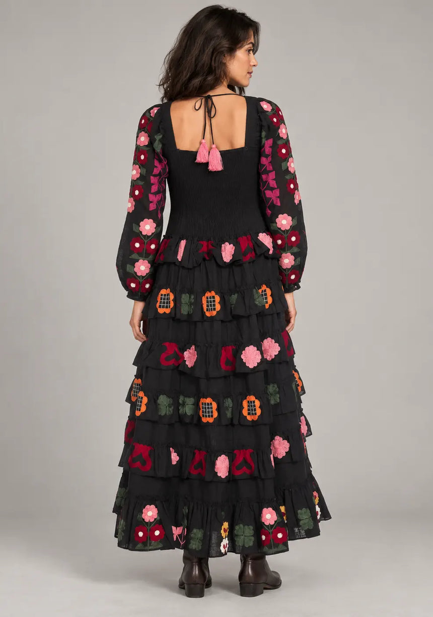 ibBan Printed Cotton Maxi Dress with Ruffle Details - Zara