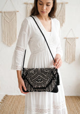 ibBan Embellished Canvas Crossbody Wallet Bag -  Masum