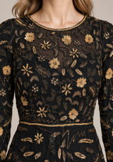 ibBan Women’s Party Long Dress with Hand Embroidery -Qamira