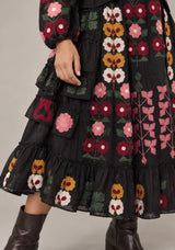 ibBan Printed Cotton Maxi Dress with Ruffle Details - Zara
