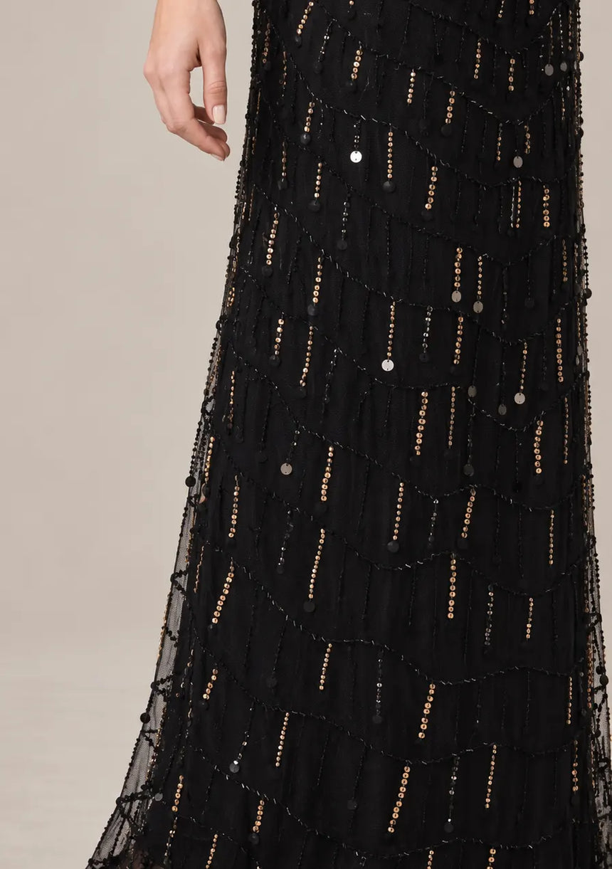 ibBan Women’s Party Long Dress with Hand Embroidery -Sobia