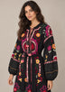 ibBanEmbroidered Cotton Maxi Dress with Tassel Tie - Hami