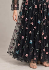 ibBan Women’s  Long Dress with Hand Embroidery - Aabish