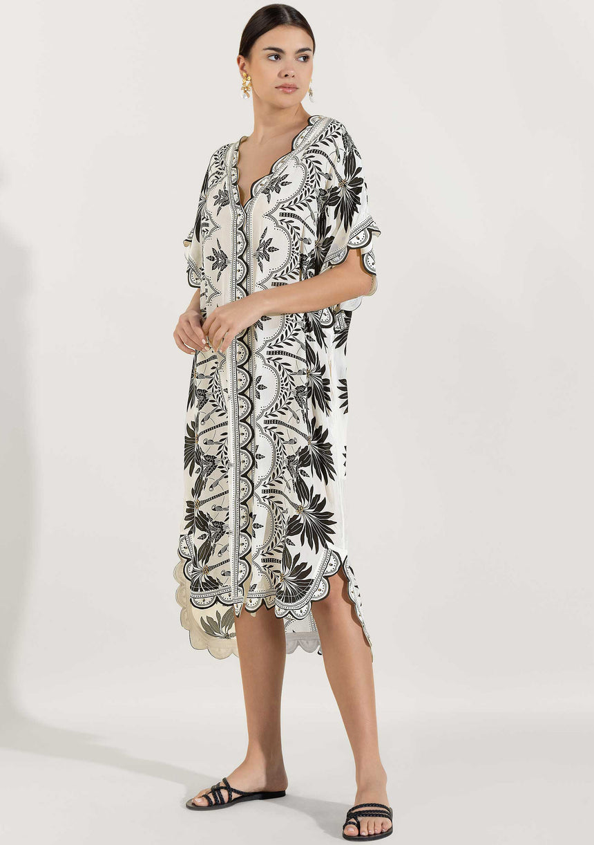 Vestido caftán de algodón para mujer - Rifat