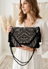 ibBan Embellished Canvas Crossbody Wallet Bag -  Masum