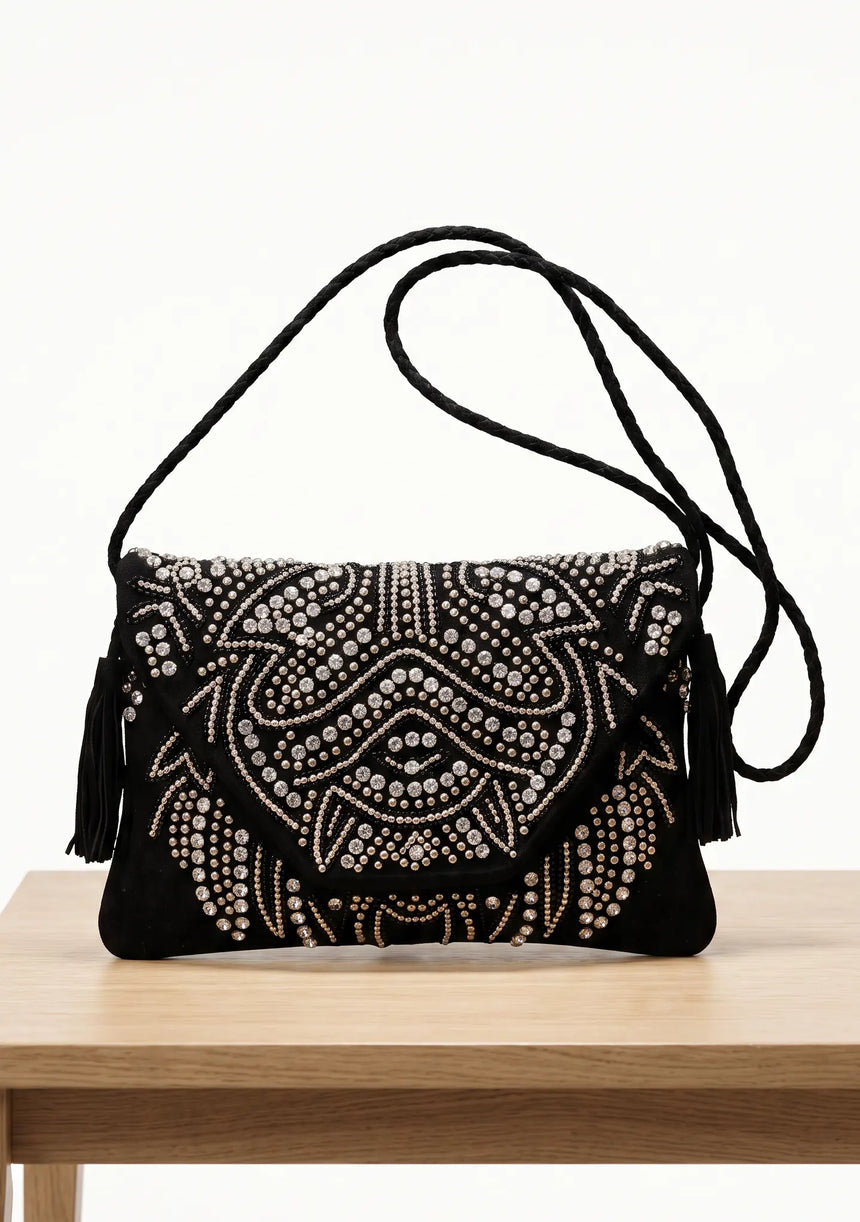 ibBan Embellished Canvas Crossbody Wallet Bag -  Masum
