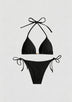 Women's Lime Printed Bikini Set Adjustable Strap - Ivory