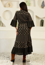 ibBan cotton schiffli fabric Long Tunic Dress for Women -Safiya