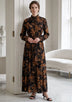 ibBan Cotton Silk Printed Long Dress -Azliya
