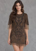 ibBan Party Short Dress with Beadwork & Fringe Sleeves - Esmi