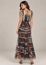 ibBan Floral Cotton Georgette Long Dress - Kausar