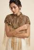 ibBan Beaded Net Neck Cape with Fringe - Sela