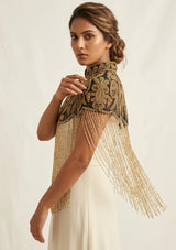 ibBan Beaded Net Neck Cape with Fringe - Dura
