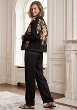 ibBan Women's Hand Embroidered Winter Jacket - Johri Jacket