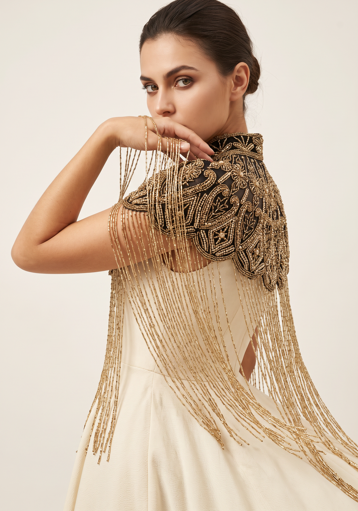 ibBan  Hand  Luxury Embroidered Evening Cape - Sika