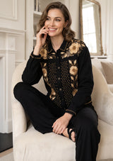 ibBan Women's Hand Embroidered Winter Jacket - Johri Jacket
