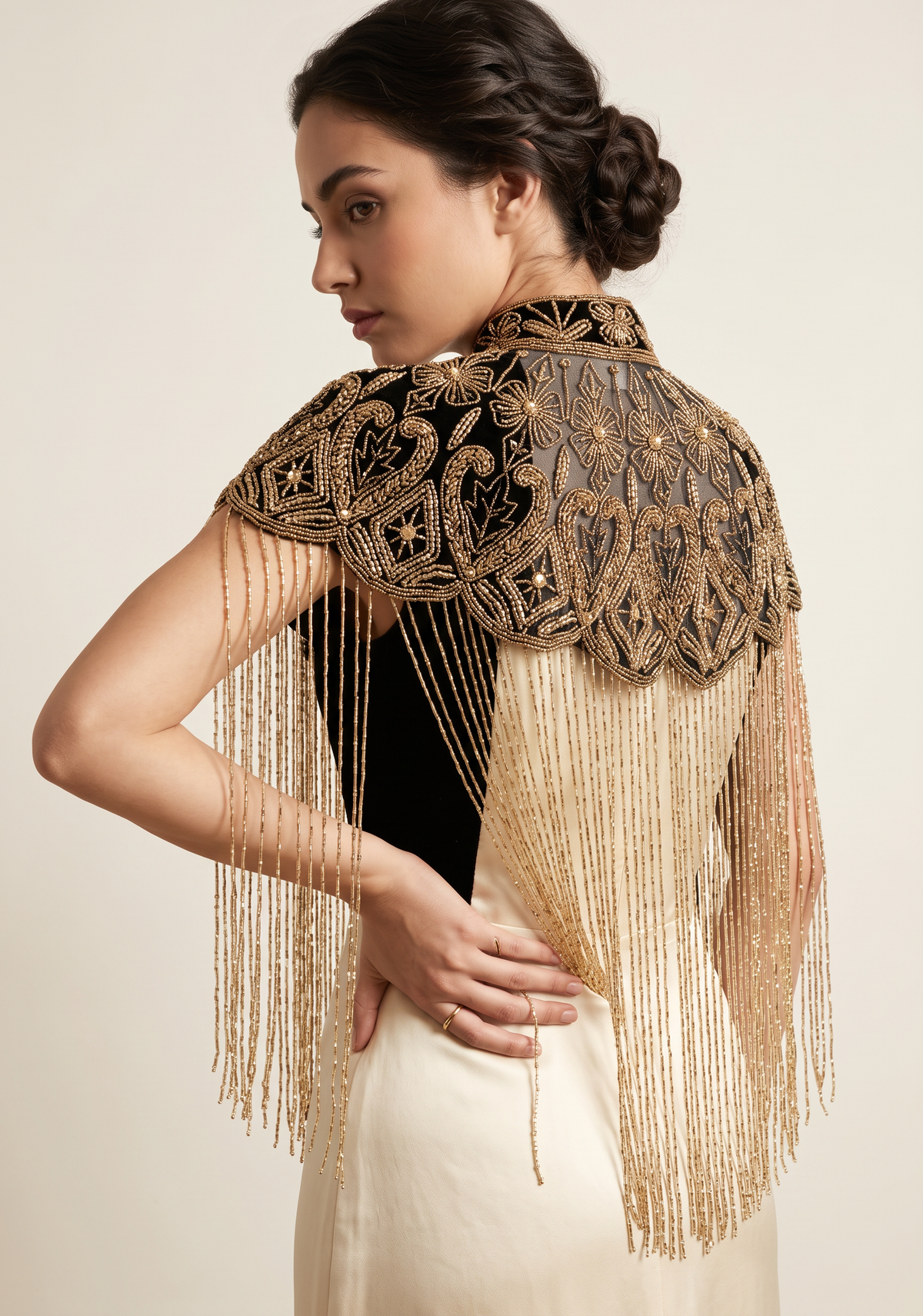 ibBan  Hand  Luxury Embroidered Evening Cape - Sika