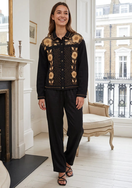 Veste d'hiver brodée à la main pour femmes ibBan - Veste Johri
