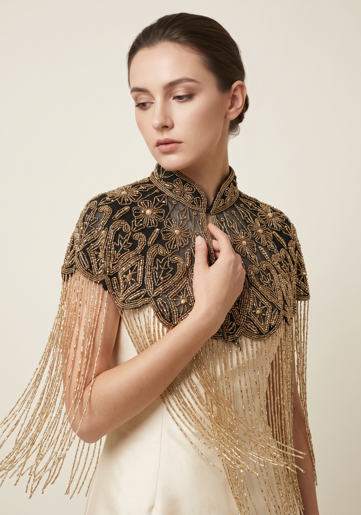 ibBan  Hand  Luxury Embroidered Evening Cape - Sika