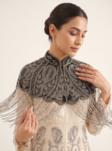 ibBan Embellished Beaded Net Neck Cape - Jauri