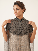 ibBan Embellished Beaded Net Neck Cape - Jauri
