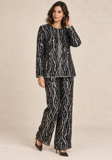 ibBan Women’s Georgette & Net Jacket with Hand Embroidered - Tasmia