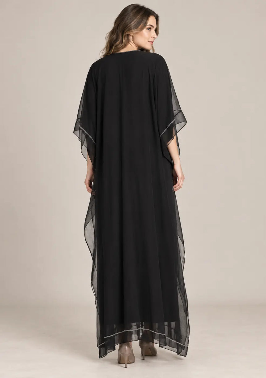 ibBan Women’s Hand Embroidered Georgette Kaftan Dress -Tanzeen