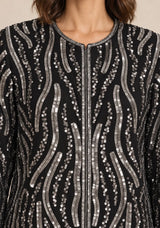 ibBan Women’s Georgette & Net Jacket with Hand Embroidered - Tasmia